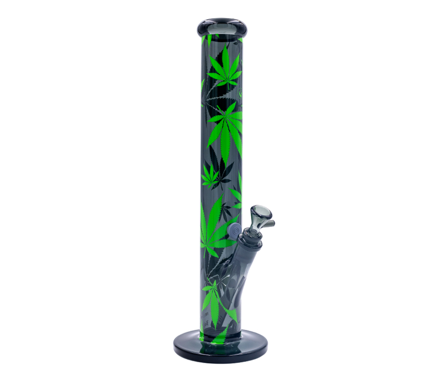 FIRE-FLOW x Black Leaf - Glas Bong - Leaves Green - 51mm - 40cm