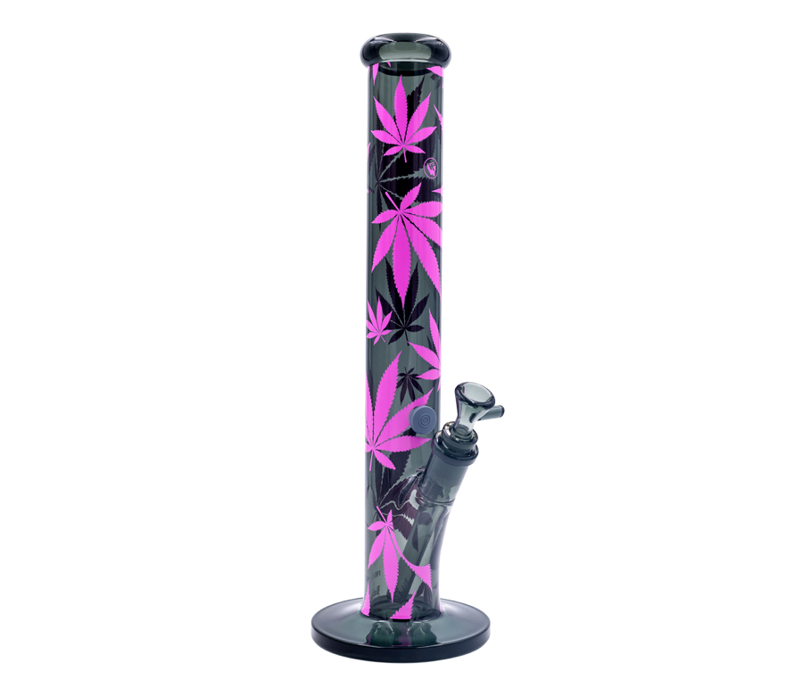 FIRE-FLOW x Black Leaf - Glas Bong - Leaves Pink - 51mm - 40cm