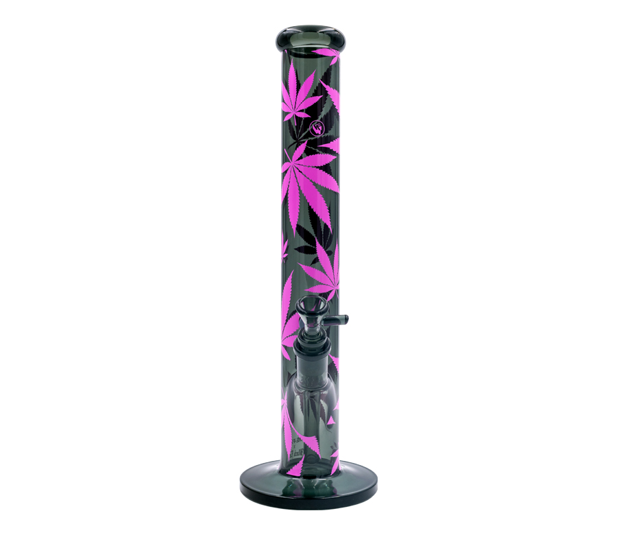 FIRE-FLOW x Black Leaf - Glas Bong - Leaves Pink - 51mm - 40cm Bild 3