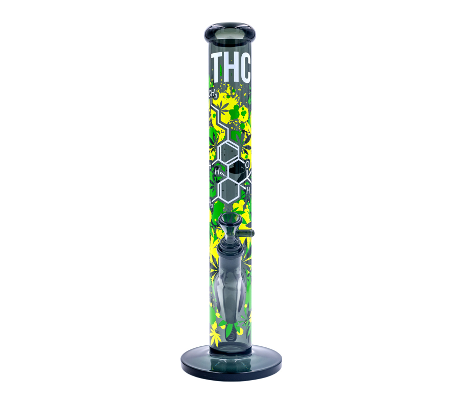 FIRE-FLOW x Black Leaf - Glas Bong - THC Molecule - 51mm - 40cm Bild 3