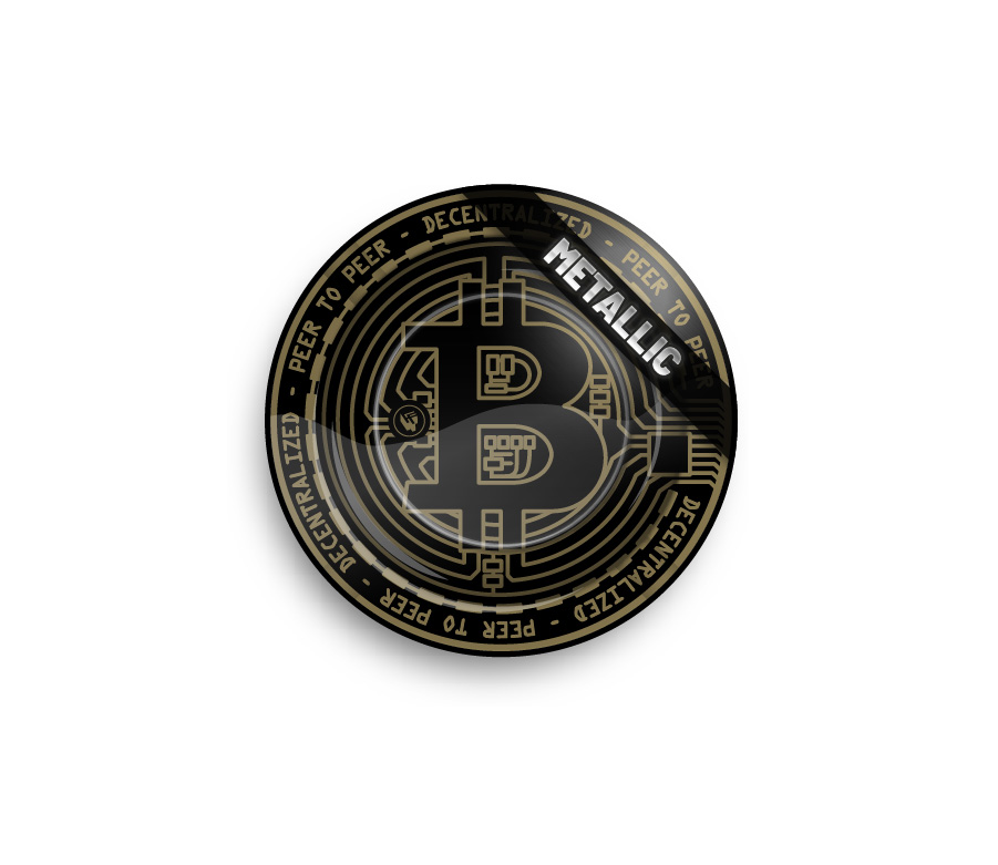 Metal Ashtray - 135mm - Bitcoin metallic - Display - 6 Stück Bild 2