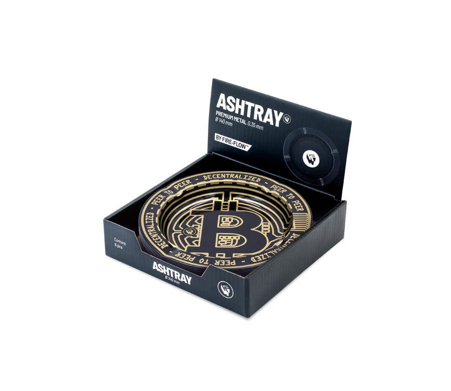 Metal Ashtray - 135mm - Bitcoin metallic - Display - 6 Stück Bild 4