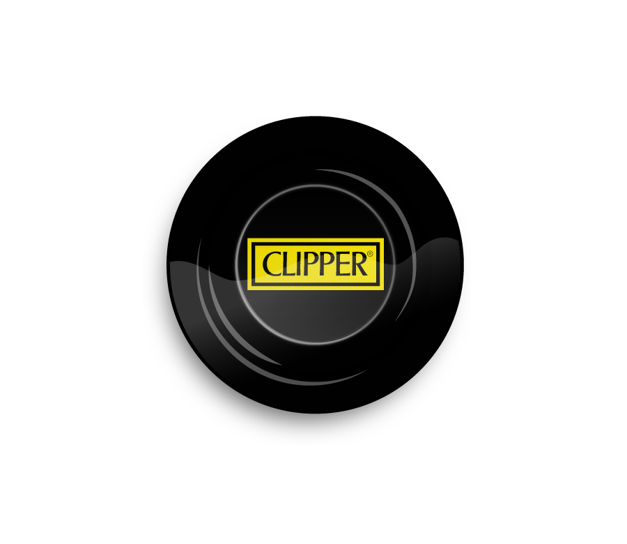 Metal Ashtray - 135mm - Clipper Logo Black - Display - 6 Stück Bild 2