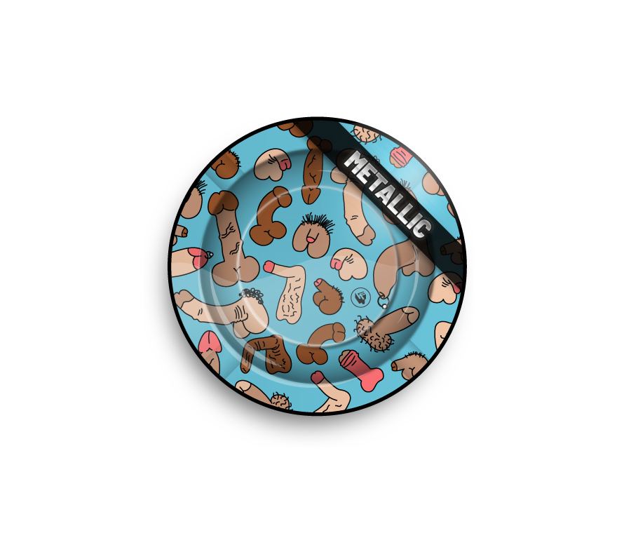 Metal Ashtray - 135mm - Dick Pattern metallic - Display - 6 Stück Bild 2