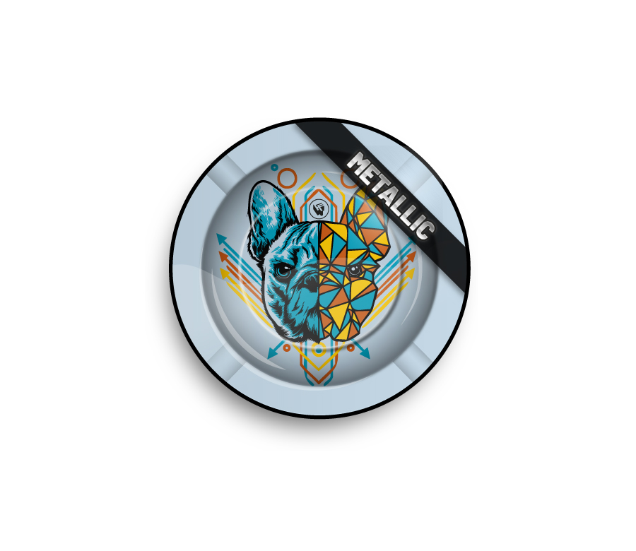 Metal Ashtray - 135mm - Geometrical Animals 2 1/4 metallic - Display - 6 Stück