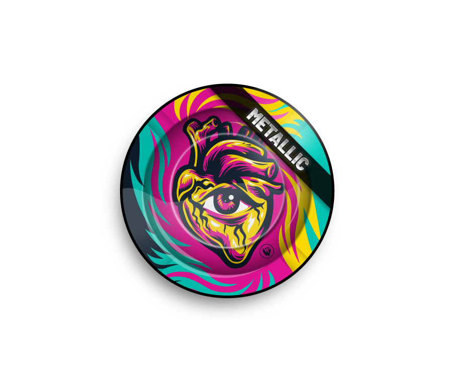 Metal Ashtray - 135mm - Hearts 3/4 metallic - Display - 6 Stück Bild 2