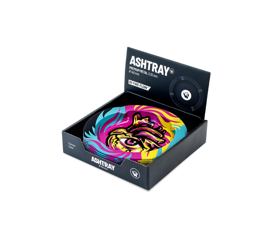 Metal Ashtray - 135mm - Hearts 3/4 metallic - Display - 6 Stück Bild 4