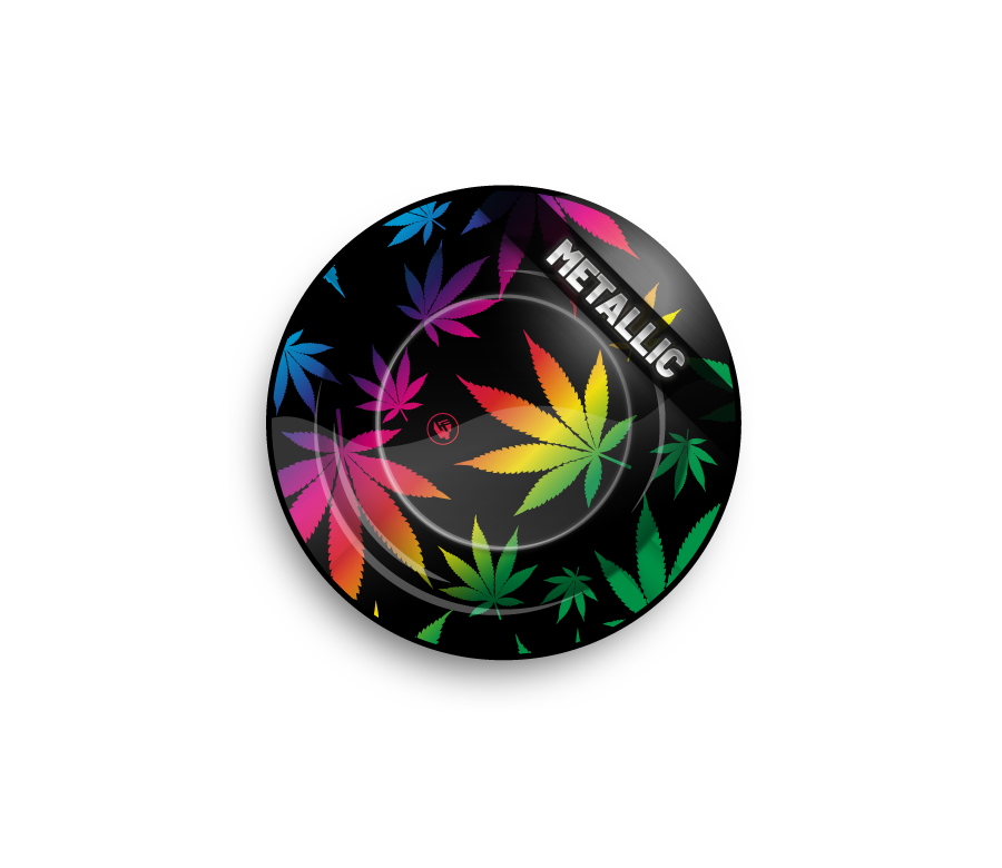 Metal Ashtray - 135mm - Leaves Gradient metallic - Display - 6 Stück Bild 2