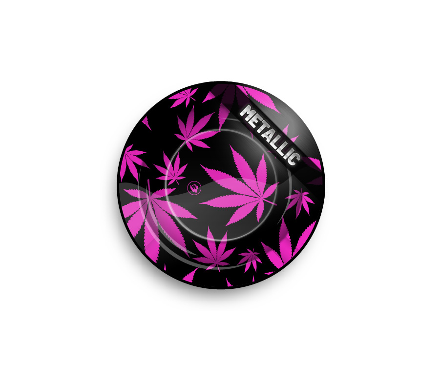 Metal Ashtray - 135mm - Leaves Pink metallic - Display - 6 Stück Bild 2