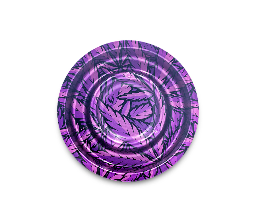 Metal Coffeeshop Ashtray - 136mm - Leaves #33 Pink