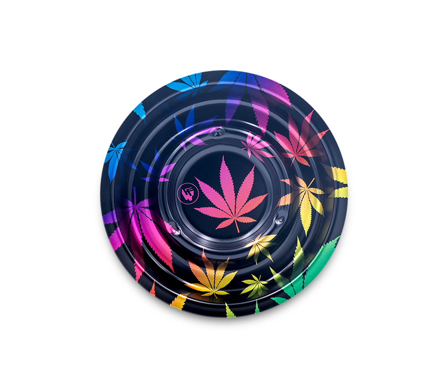 Metal Coffeeshop Ashtray - 136mm - Leaves Gradient