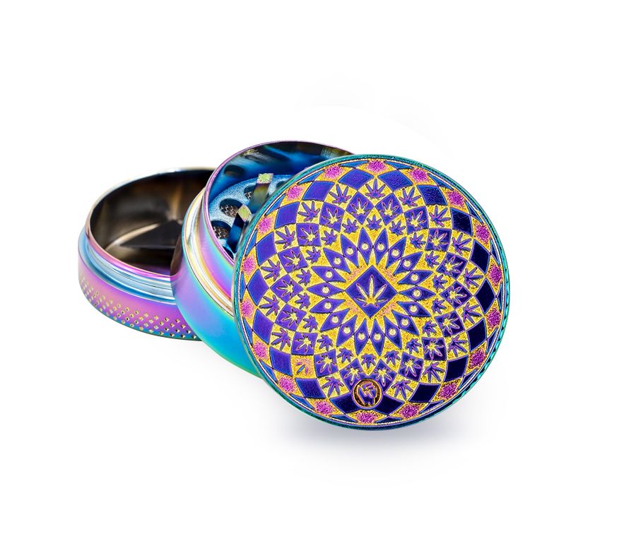 Metal Grinder - 40mm - 3 Layers - Icy - Leaf Pattern - Display - 6 Stück Bild 2