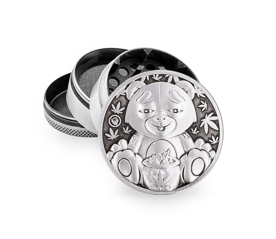Metal Grinder - 50mm - 4 Layers - Silver - 420 Teddy - Display - 4 Stück