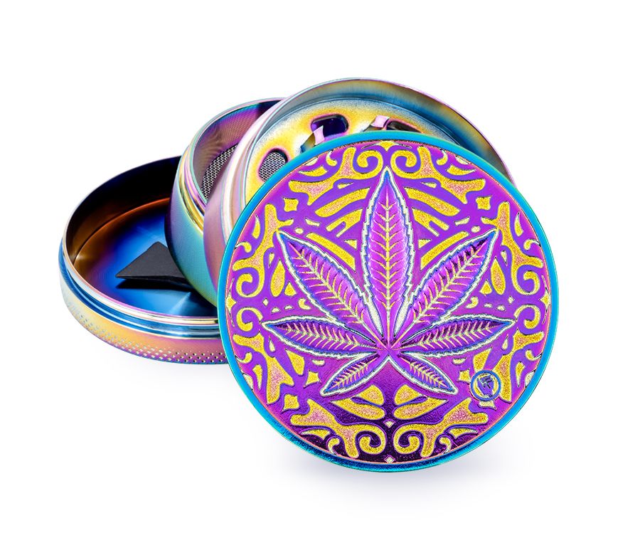 Metal Grinder - 60mm - 4 Layers - Icy - Trance Leaf - Display - 4 Stück Bild 2