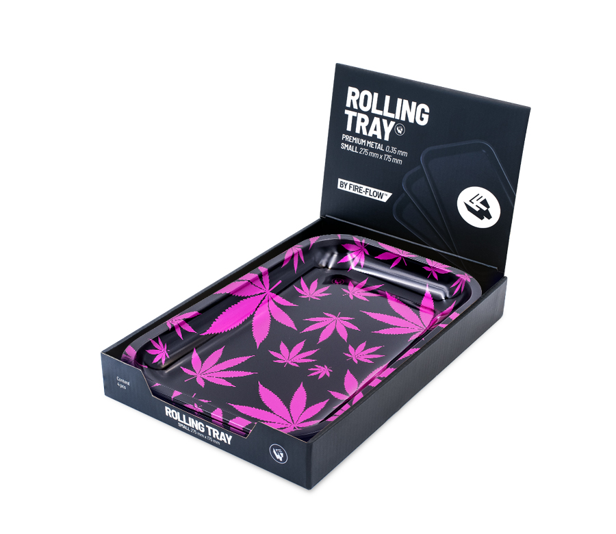 Rolling Tray - 27.5 x 17.5cm - Leaves Pink Bild 3