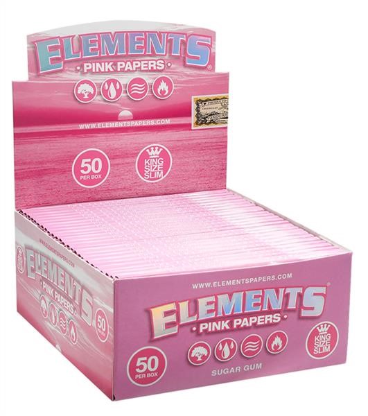ELEMENTS - Papers - Pink - King Size Slim - Box - 50 Stück