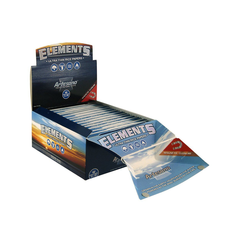ELEMENTS - Papers - Artesano - King Size Slim + Tips - Box - 15 x 32 Stück