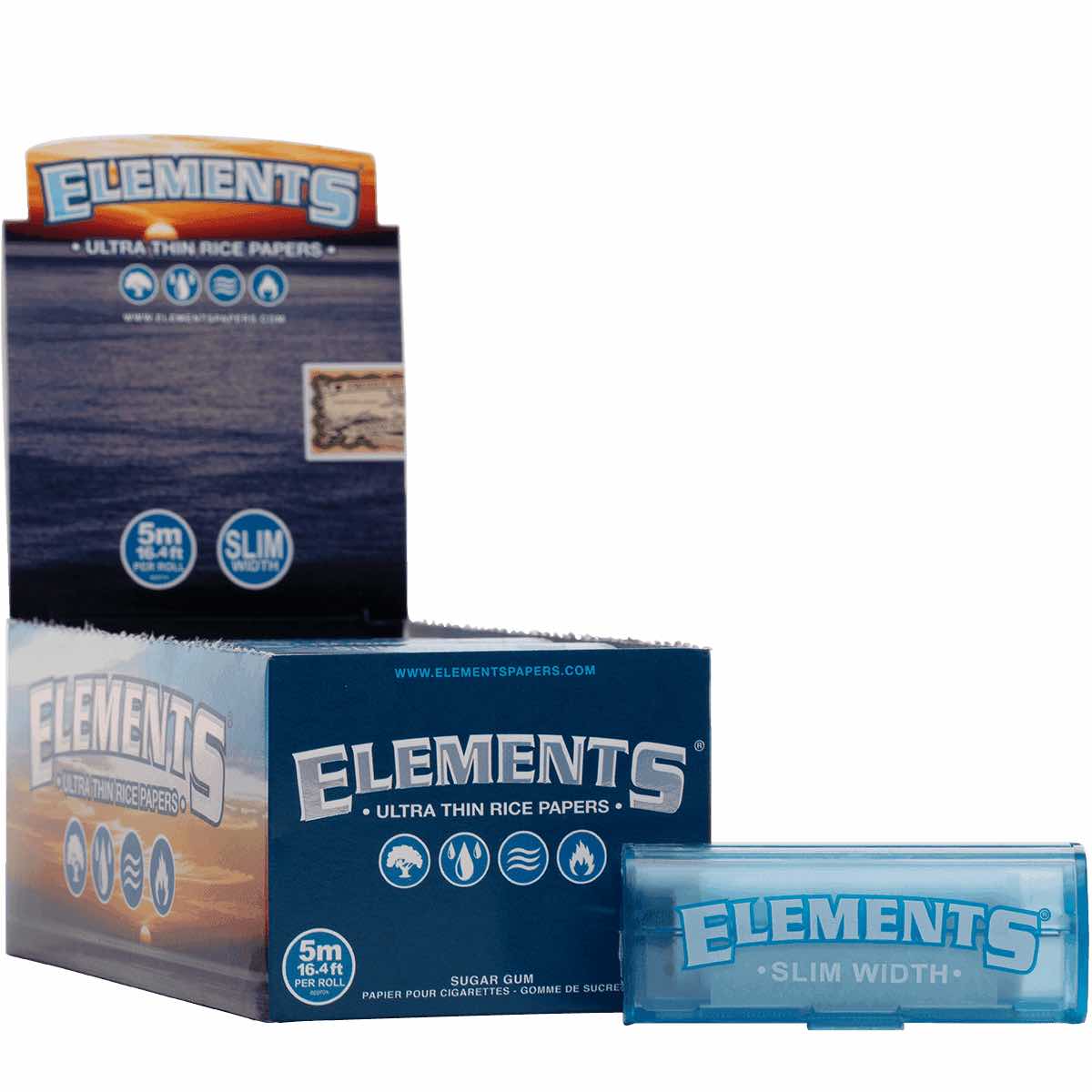 ELEMENTS - Rolls - Blue - 1 1/4 Slim mit Schachtel - Box - 10 Stück