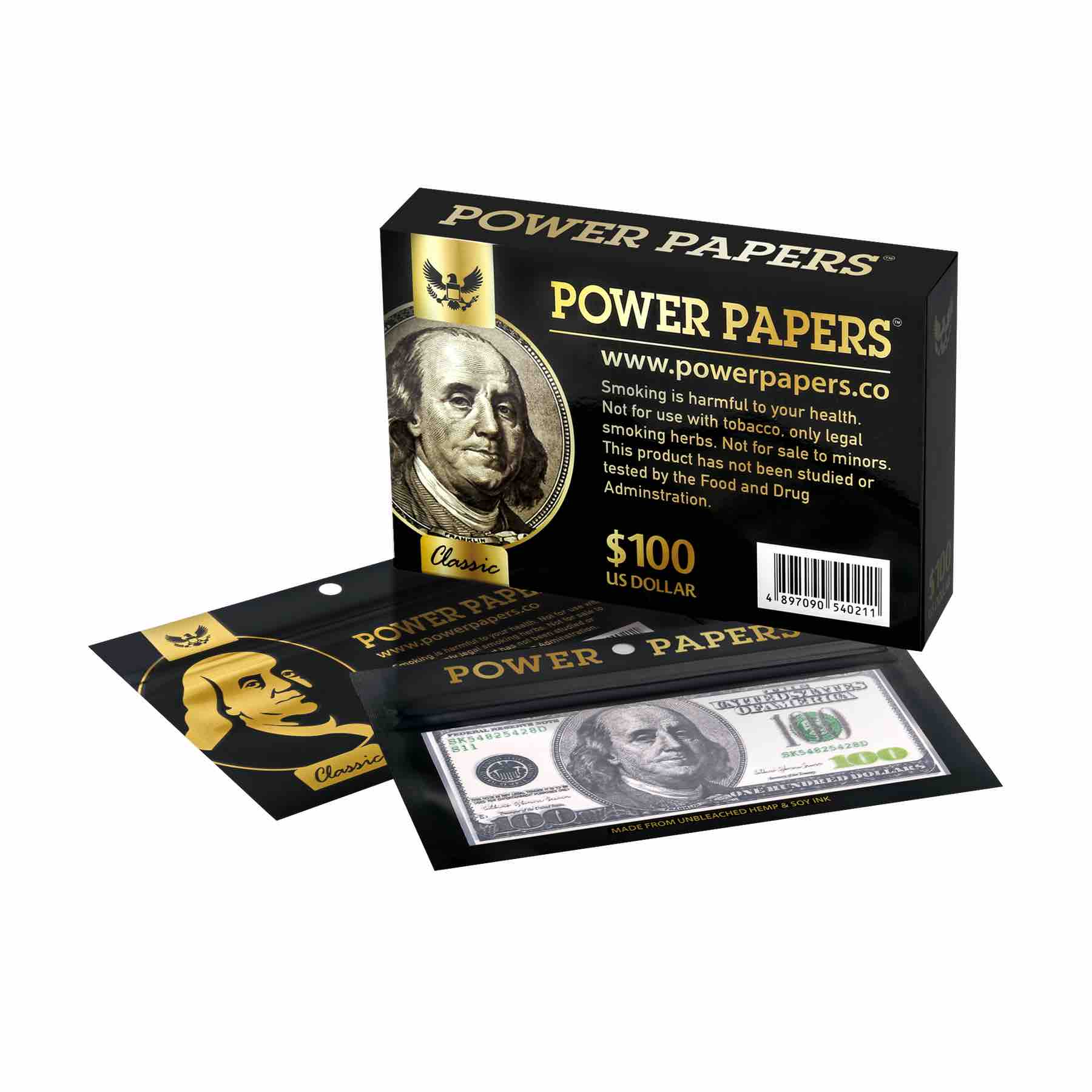 Power Papers 100 DOLLAR - Super King Size + Tips - Box - 12 x 12 Stück Bild 2