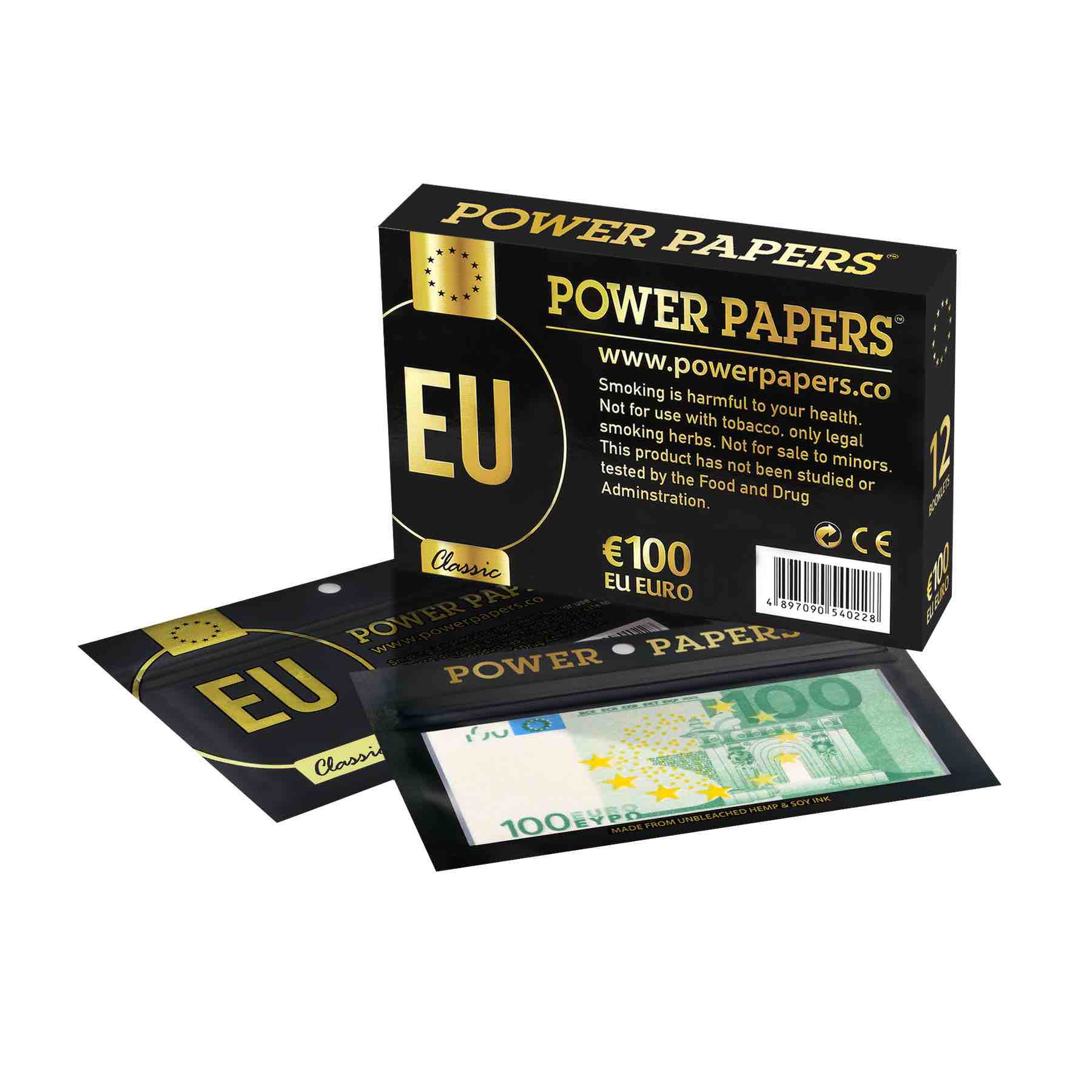Power Papers 100 EURO - Super King Size + Tips - Box - 12 x 12 Stück Bild 2