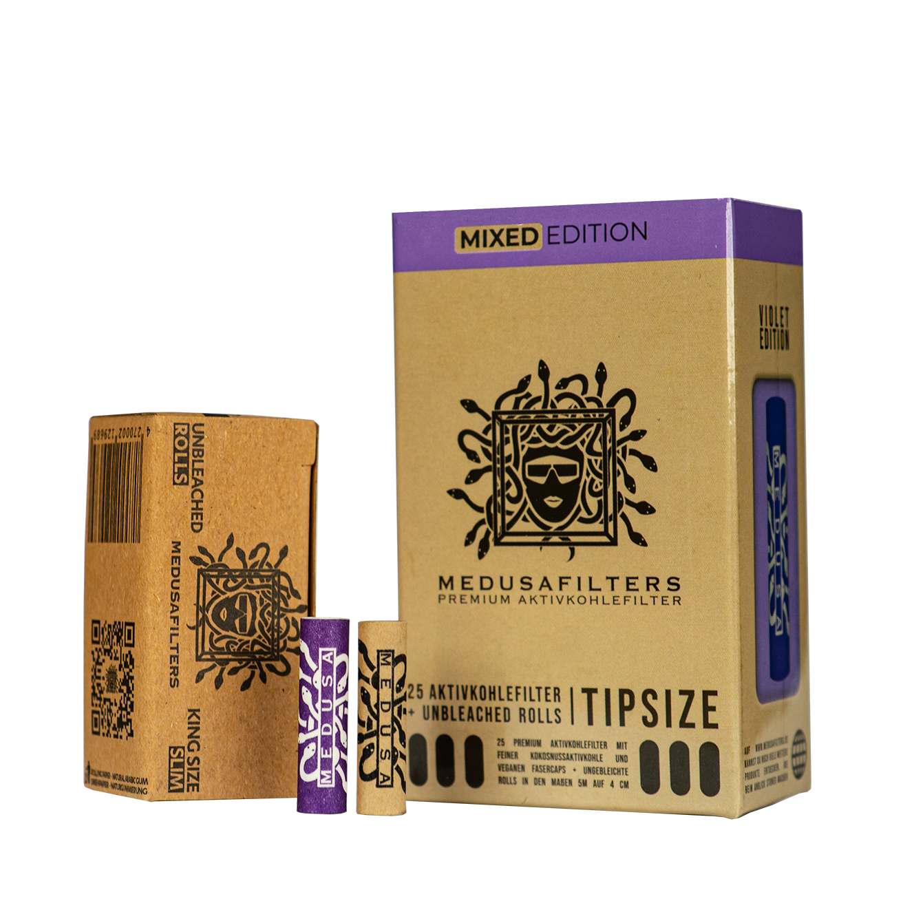 MedusaFilters - 2 Go - 25er Pack + 5m Rolls