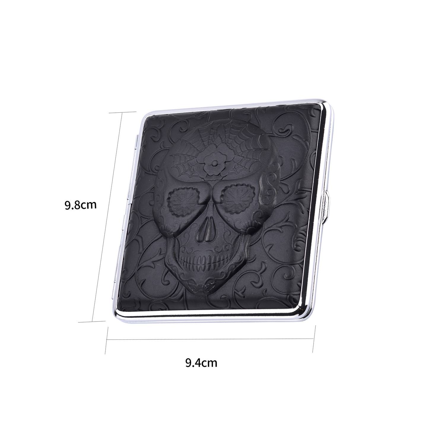 20er Zigarettenetui - 3D Totenkopf schwarz/rot - Display - 12 Stück Bild 2