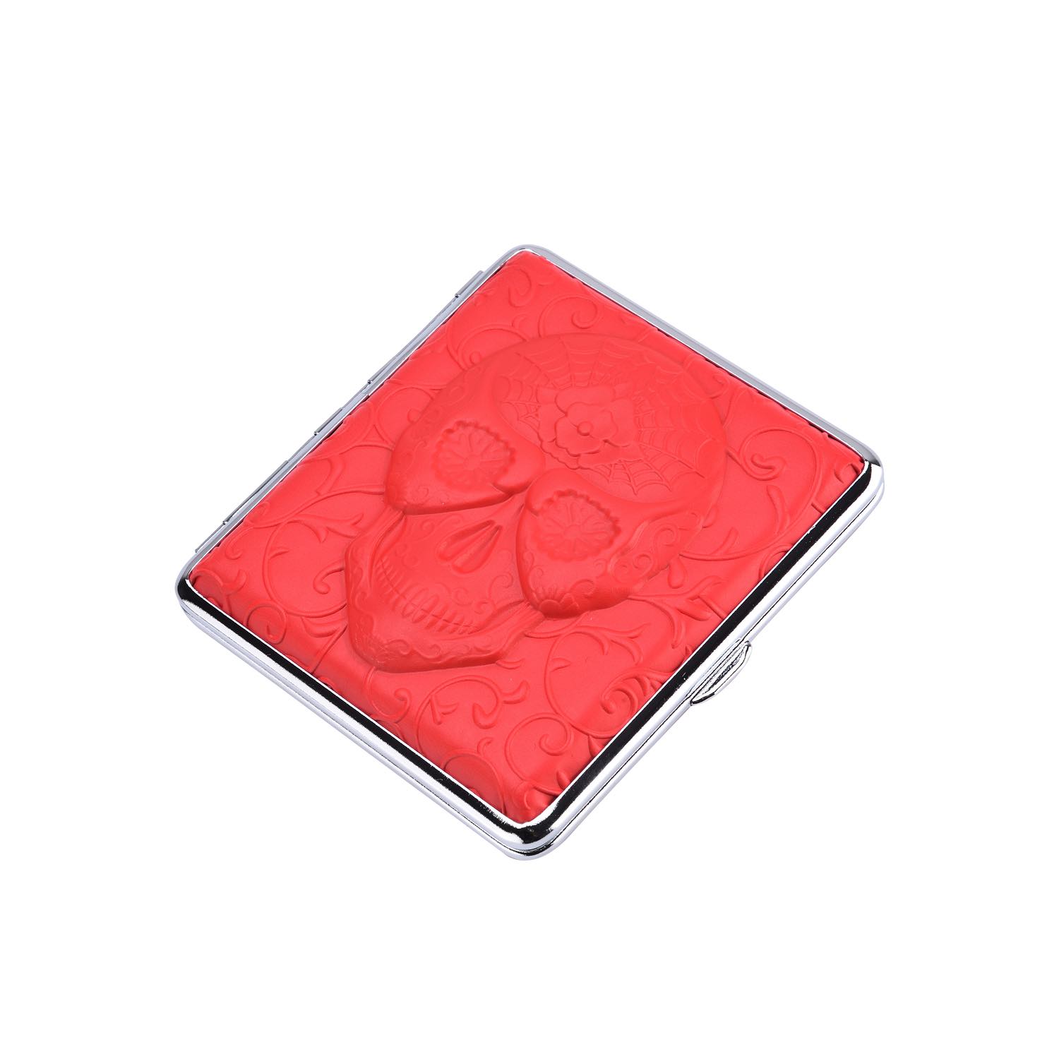 20er Zigarettenetui - 3D Totenkopf schwarz/rot - Display - 12 Stück Bild 4