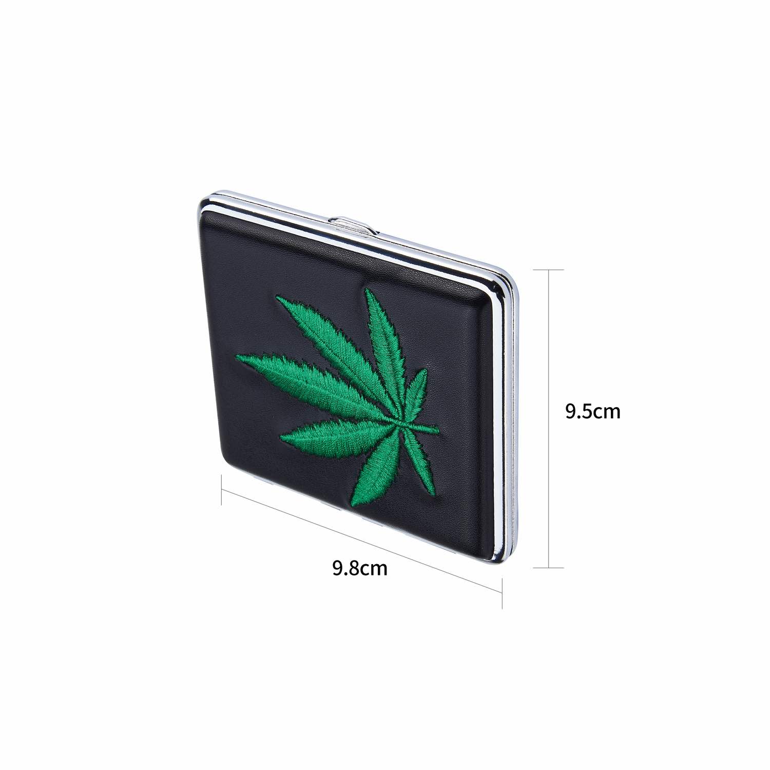 20er Zigarettenetui - Hemp Leaf gestickt - Display - 12 Stück Bild 2