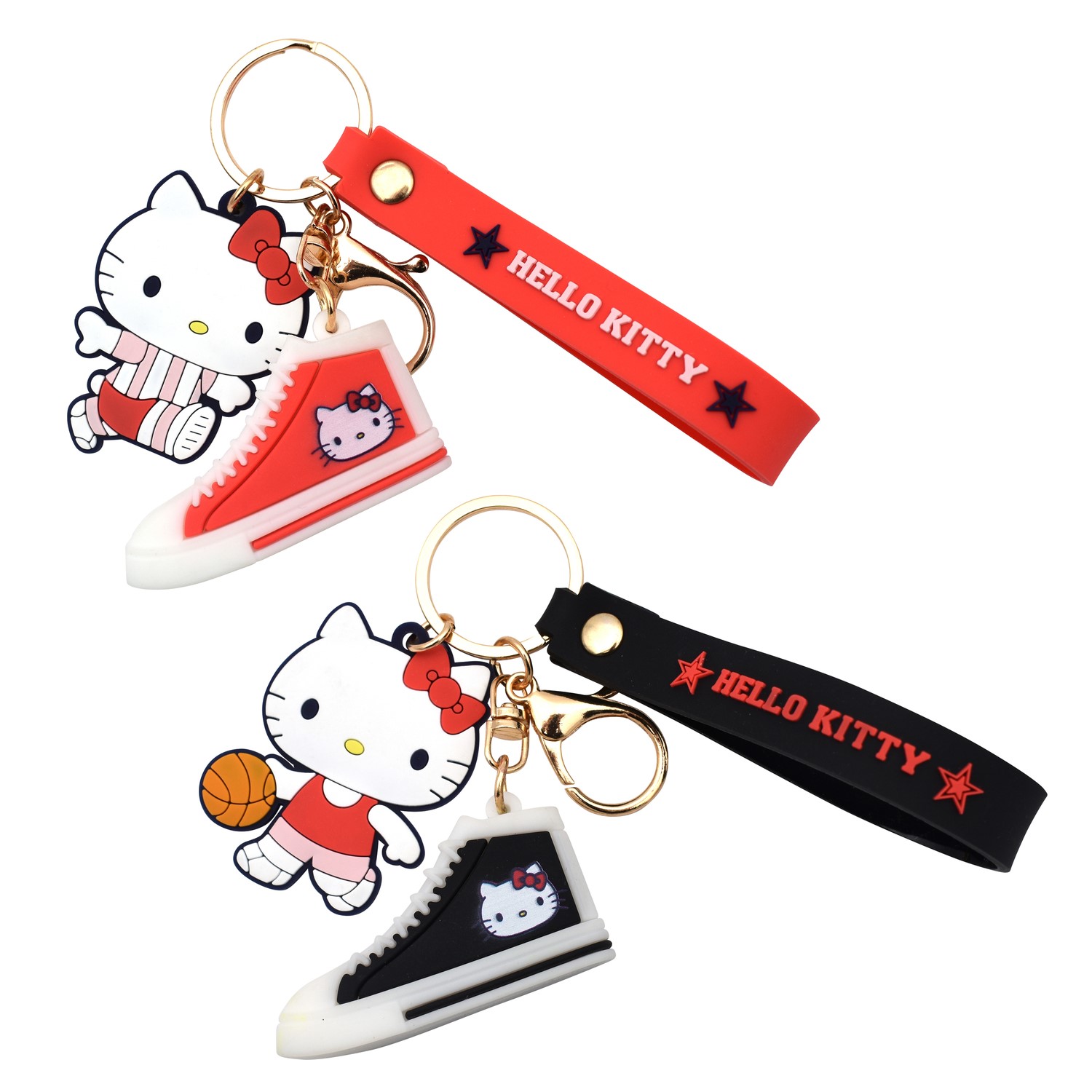 Schlüsselanhänger - Hello Kitty - rot / schwarz - Display - 24 Stück Bild 2