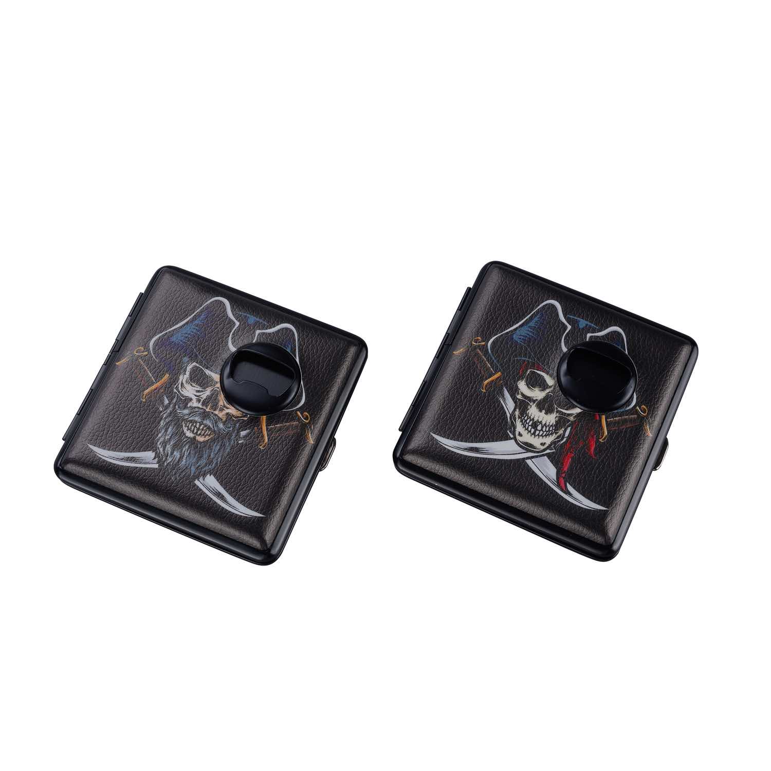 20er Zigarettenetui - Piraten Totenkopf & Flaschenöffner - Display - 12 Stück Bild 2