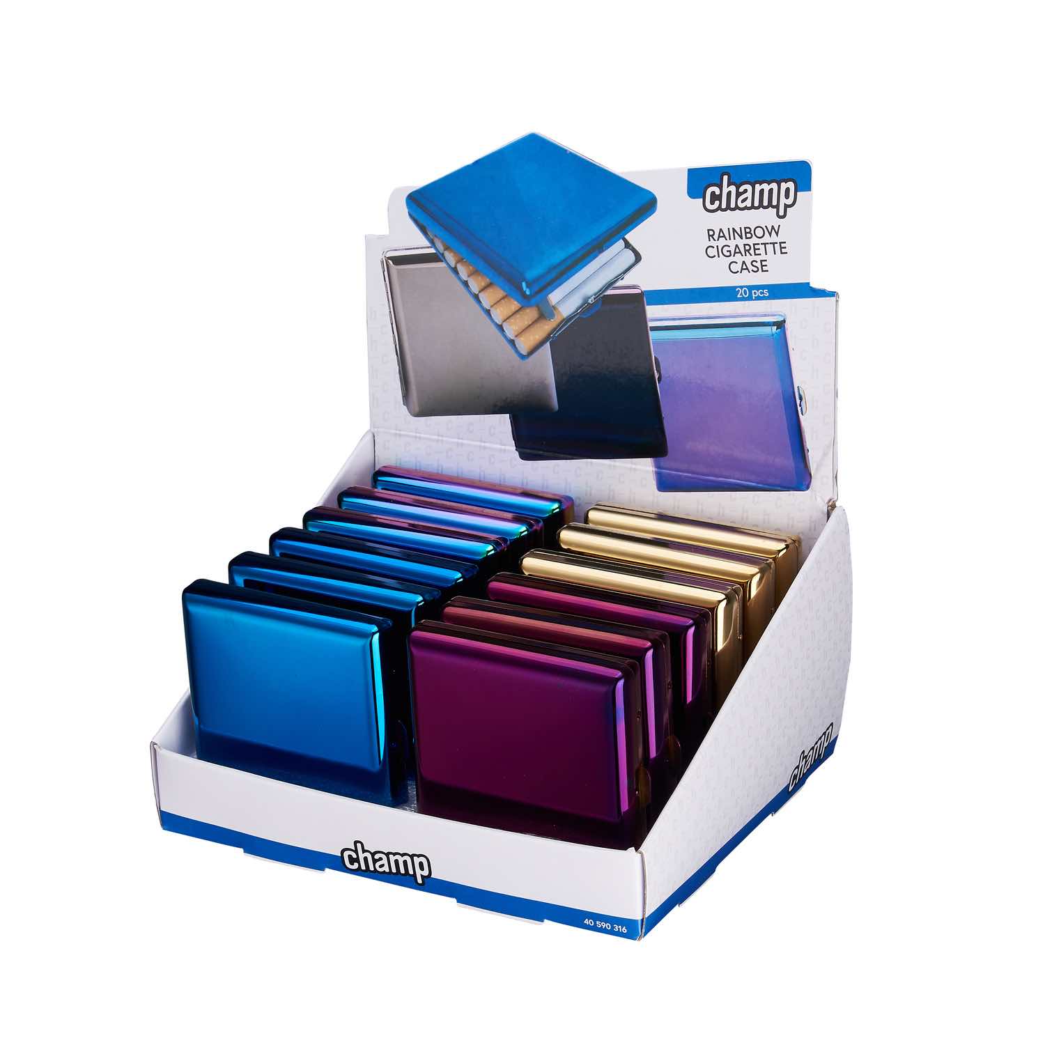 20er Zigarettenetui - Rainbow - Display - 12 Stück