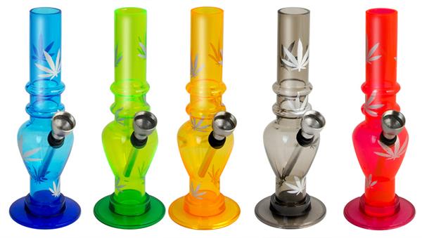 Acryl Bong - Hemp Leaf - 16cm - Display à 12 Stück Bild 2