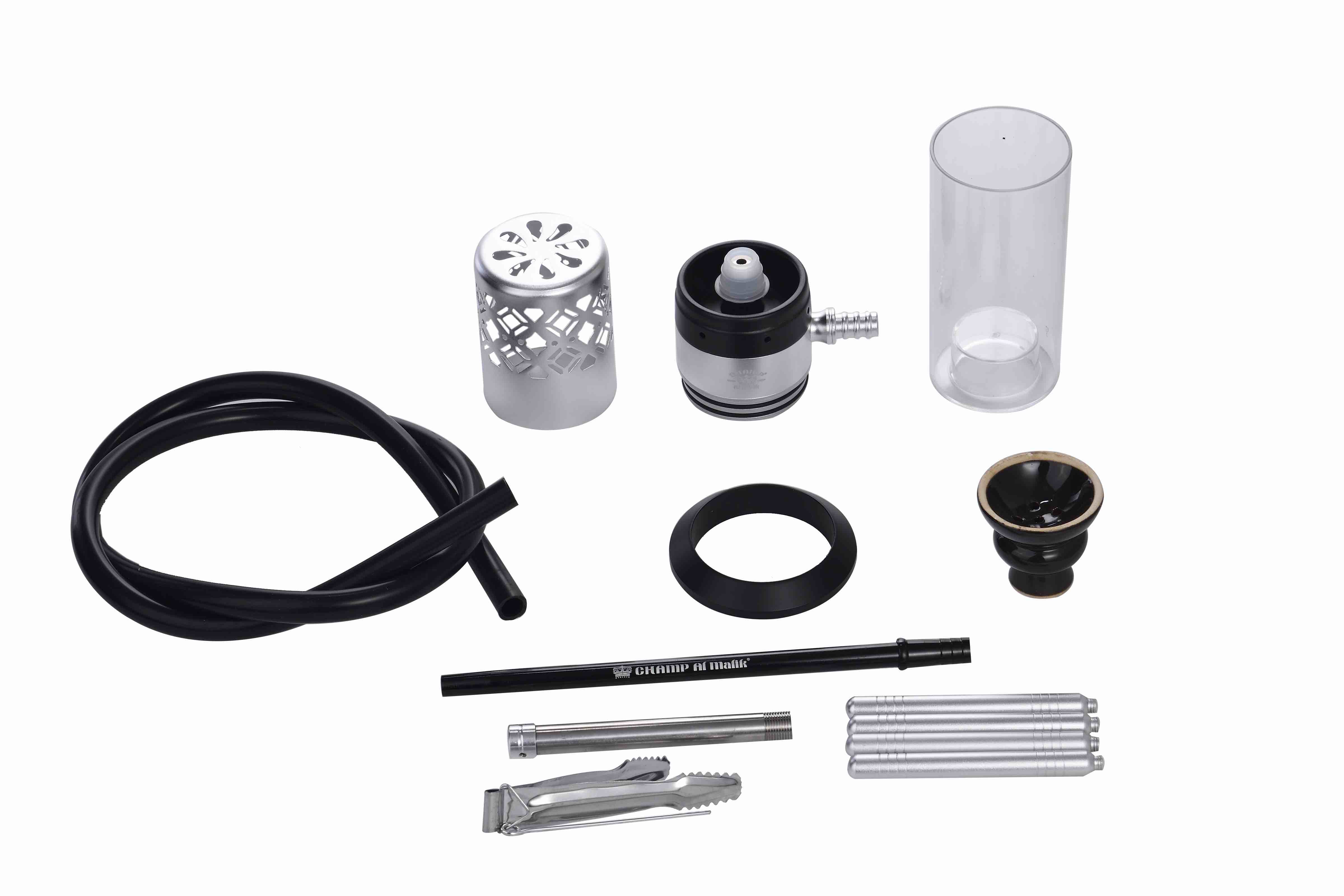 Al Malik - Shisha Sefrou Black / Silver - 280mm - schwarz / silber Bild 2