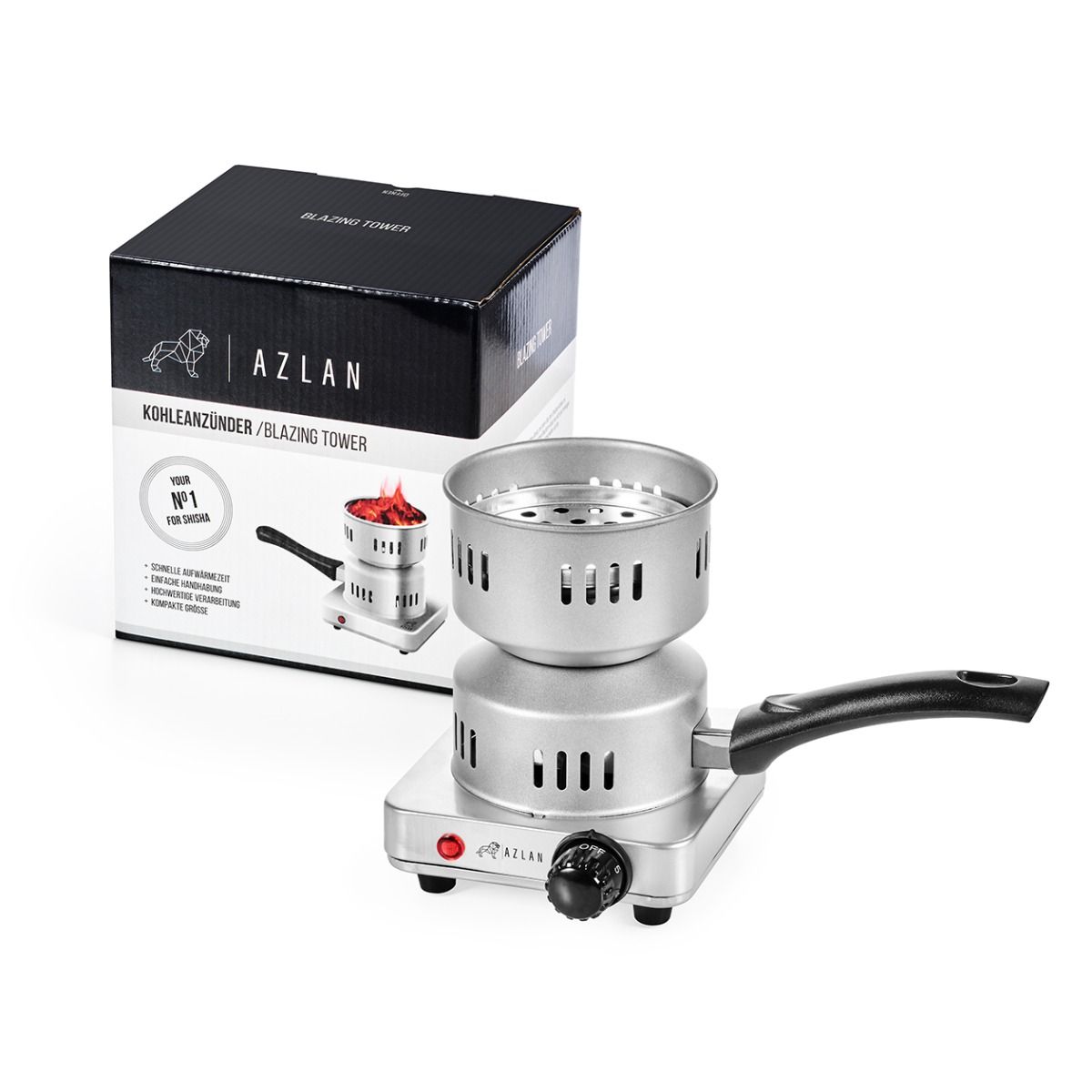 AZLAN - Kohleanzünder elektrisch - Blazing Tower - 650W