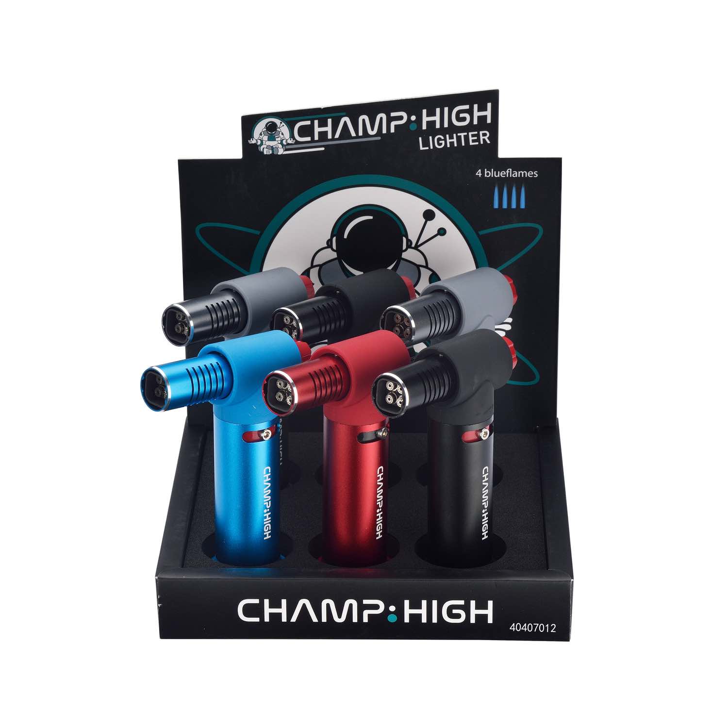 Champ High - Feuerzeug - Table Lighter 4 Flames - Display - 6 Stück