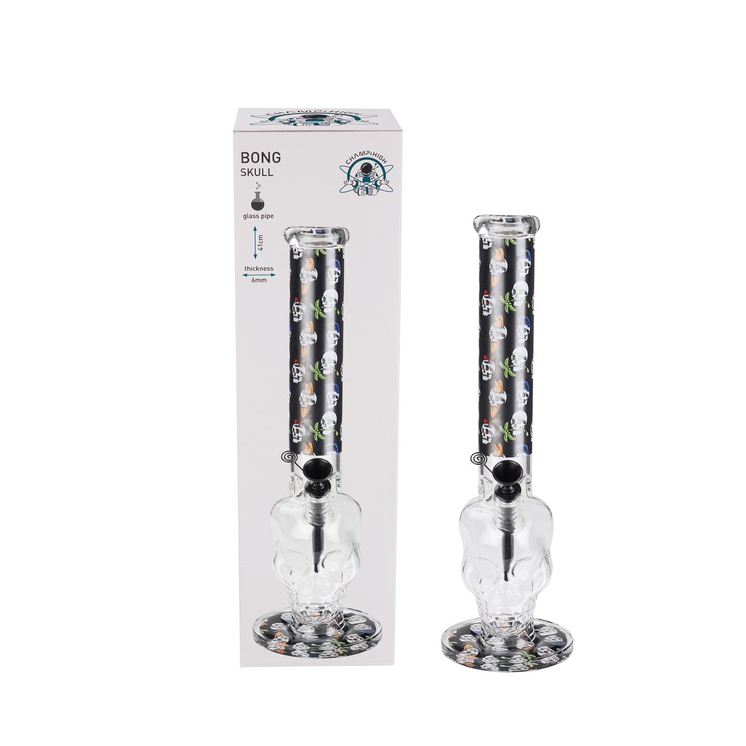 Champ High - Glas Bong Skull - 40mm - 41cm