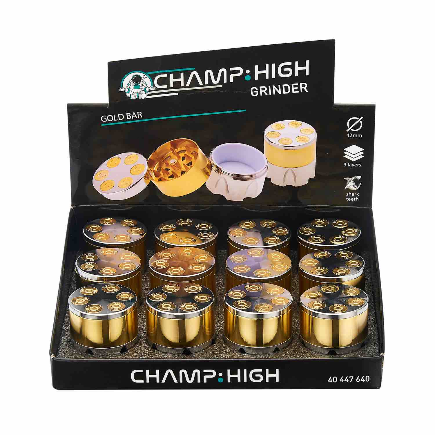Champ High - Grinder Bullet - 42mm - 3 Layers - Display - 12 Stück