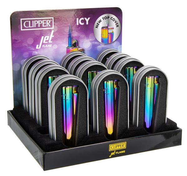 Clipper - Jetflame - Metal - ICY - Rainbow - Display - 12 Stück