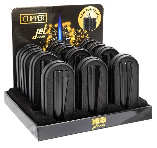 Clipper - Jetflame - Metal - Matt - Black - Display - 12 Stück