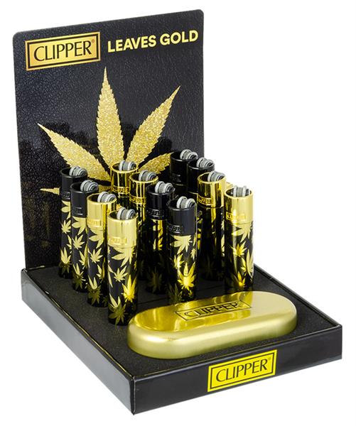 Clipper - Metal - Leaves Gold - Display - 12 Stück