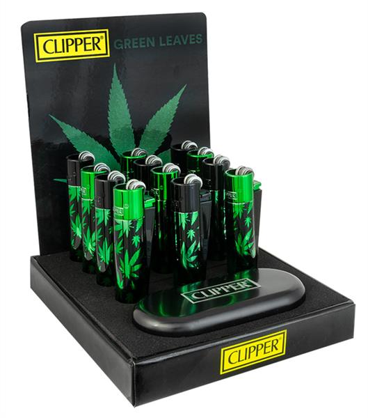 Clipper - Metal - Leaves Green - Display - 12 Stück