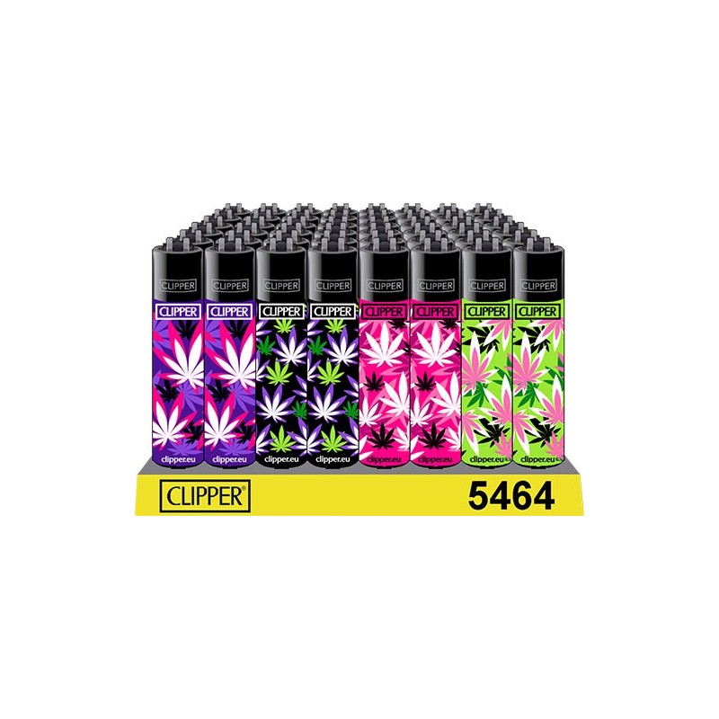 Clipper - Pink Hemp Leaves - Display - 48 Stück
