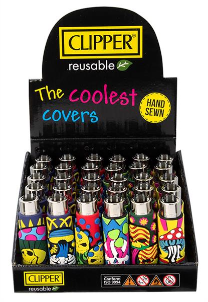 Clipper - Silikon Cover - Mushroom Skulls - Display - 30 Stück