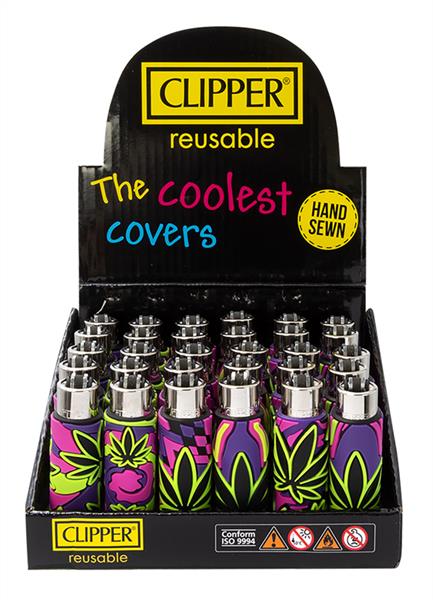 Clipper - Silikon Cover - Neon Leaves - Display - 30 Stück