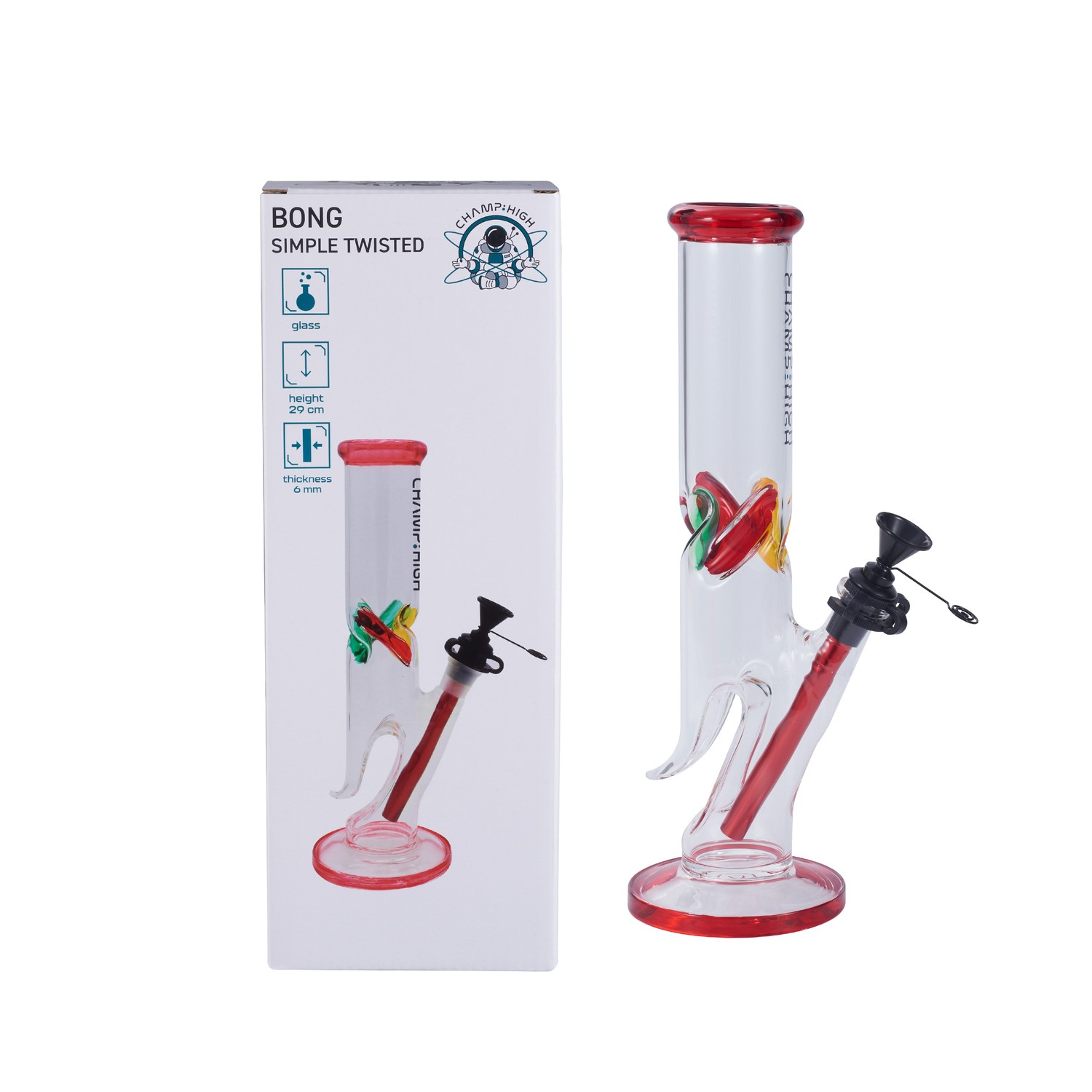 Champ High - Glas Bong Twisted Ice - 40mm - 29cm