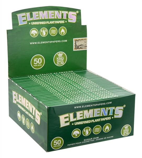 ELEMENTS - Papers - Green - King Size Slim - Box - 50 Stück