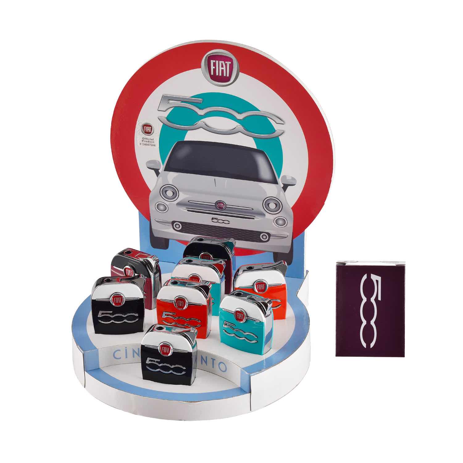 FIAT 500 - Feuerzeug - Tankkanister - Display - 8 Stück