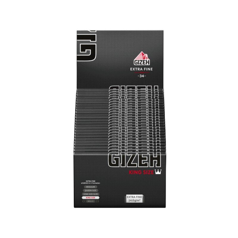 GIZEH - King Size - Black - Box - 50 x 34 Stück