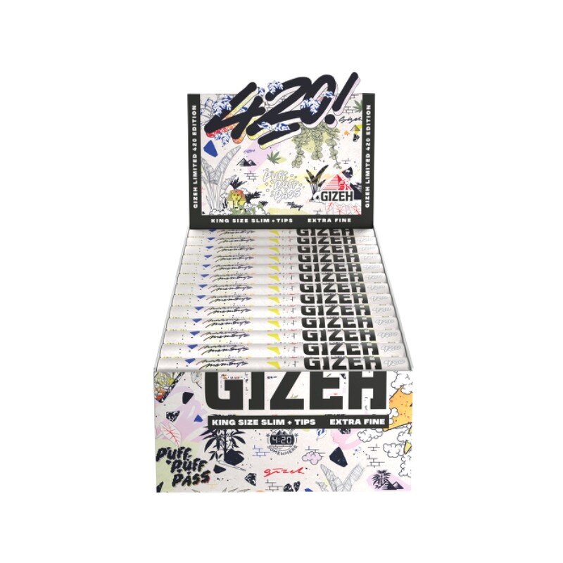 GIZEH - King Size Slim + Tips - 420 Sneaker Edition - Box - 26 Stück