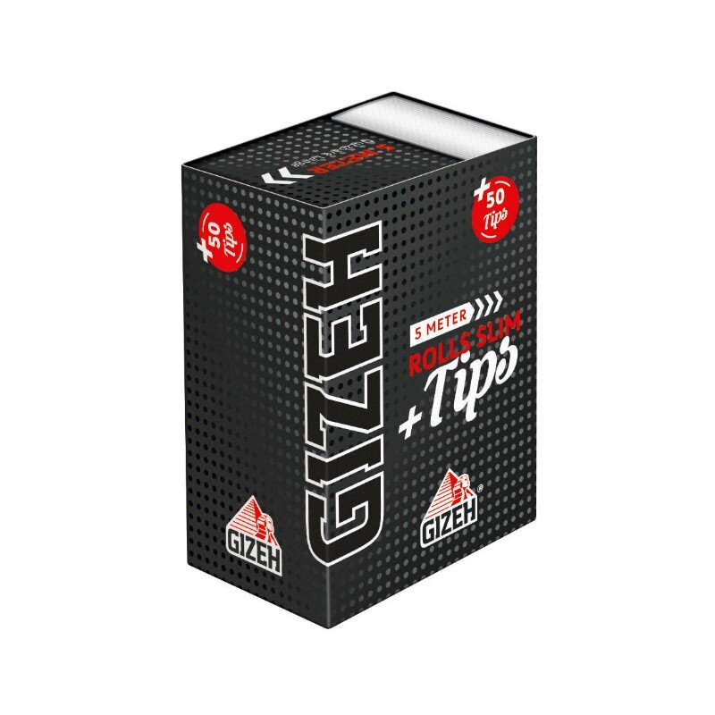 GIZEH - Rolls Slim + Tips - Black - 5 Meter - Box - 20 Stück Bild 2